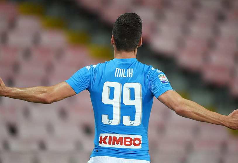 Napoli, Milik 6 gol con tre doppiette