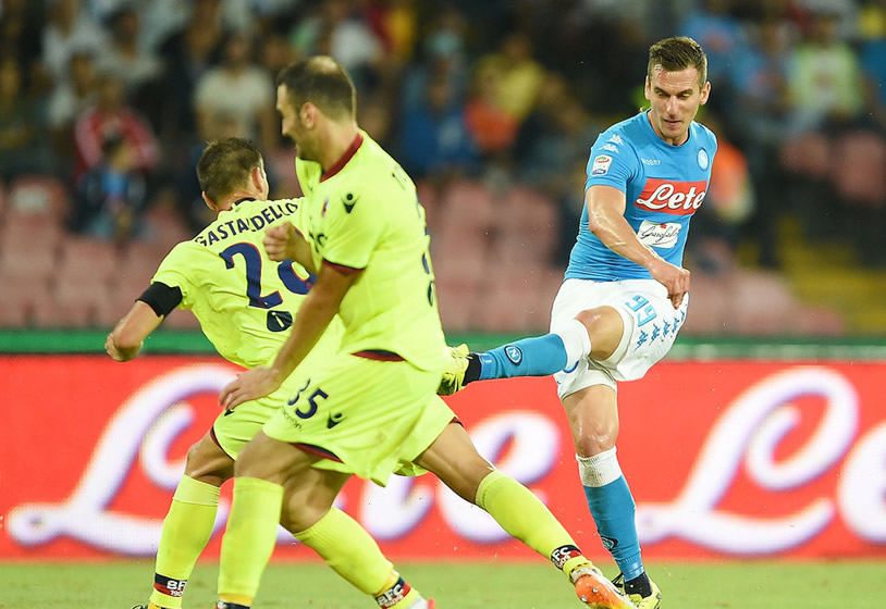  Milik entra e fa doppietta, Napoli-Bologna 3-1